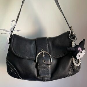 Vintage Authentic Coach Black Leather Soho Shoulder Bag